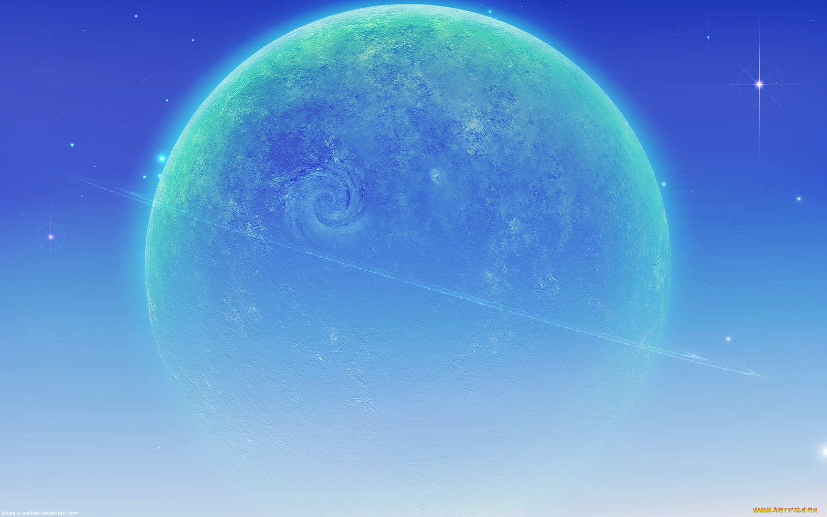 Планеты на синем фоне